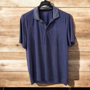 Calvin Klein Performance Mens Striped Polo Shirt Purple Size Large